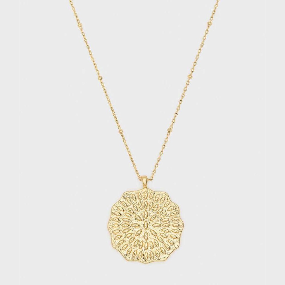 Gorjana mosaic coin pendant necklace gold
